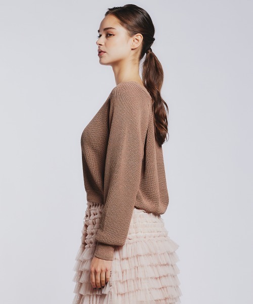 Sov. ニット セーター カットアウトニットプルオーバー レディース