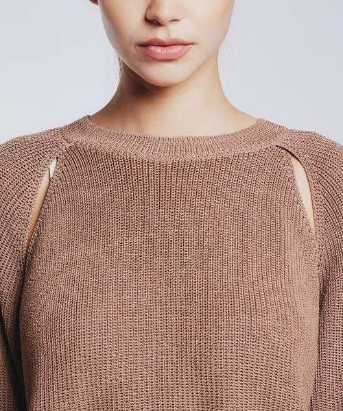 Sov. ニット セーター カットアウトニットプルオーバー レディース