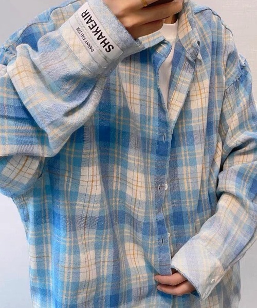 FreeZone シャツ グラデーションチェックシャツ メンズ レディース