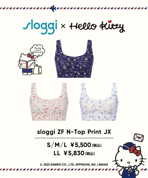 Sloggi ブラジャー スロギー ゼロフィール ハローキティ ハーフトップ