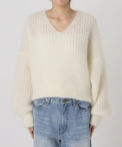 plage（プラージュ） ニット セーター キッドモヘヤMix カタアゼ V