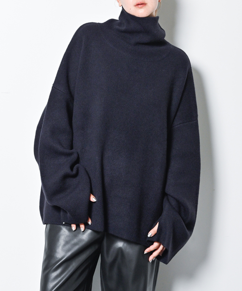 SEEALL ニット SEEALL EXTRA OVER HIGH NECK SWEATER SAU41 KJ681
