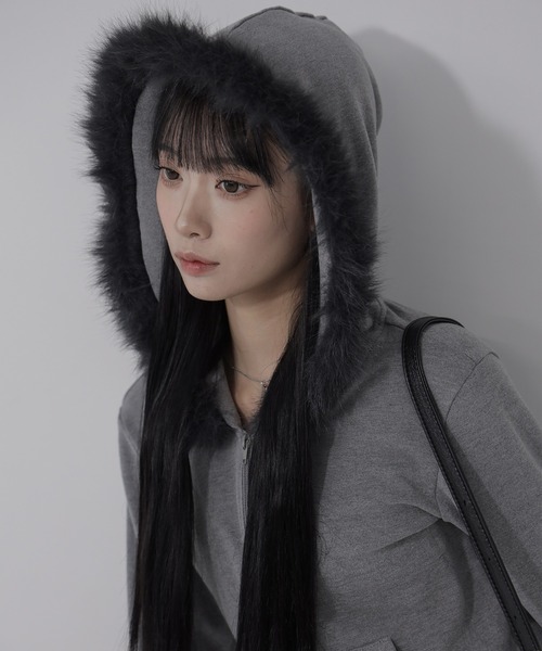 me+em select（ミームセレクト） パーカー 「 3color 」ファーフード