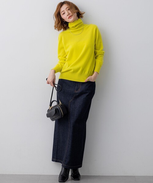 ニット セーター ピュアカシミヤ タートルネック レディース