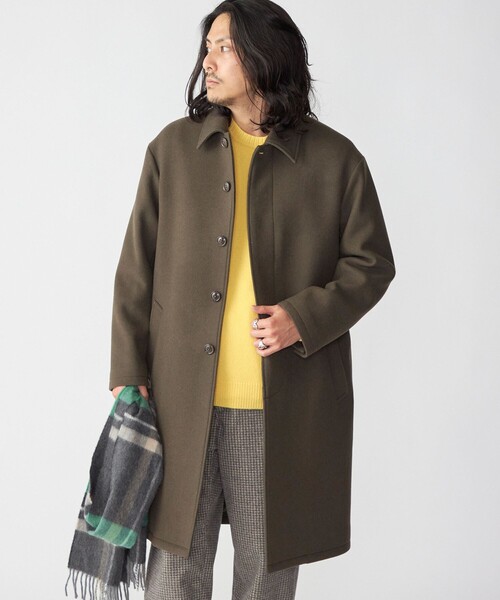 SHIPS（シップス） ステンカラーコート SMALL オリーブ メンズ