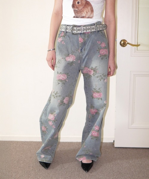 IMARI ジーンズ デニム デニムパンツ 「 IMARI / イマリ 」 花柄