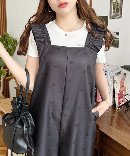 moment+ オールインワン ポルカドットオールインワン レディース