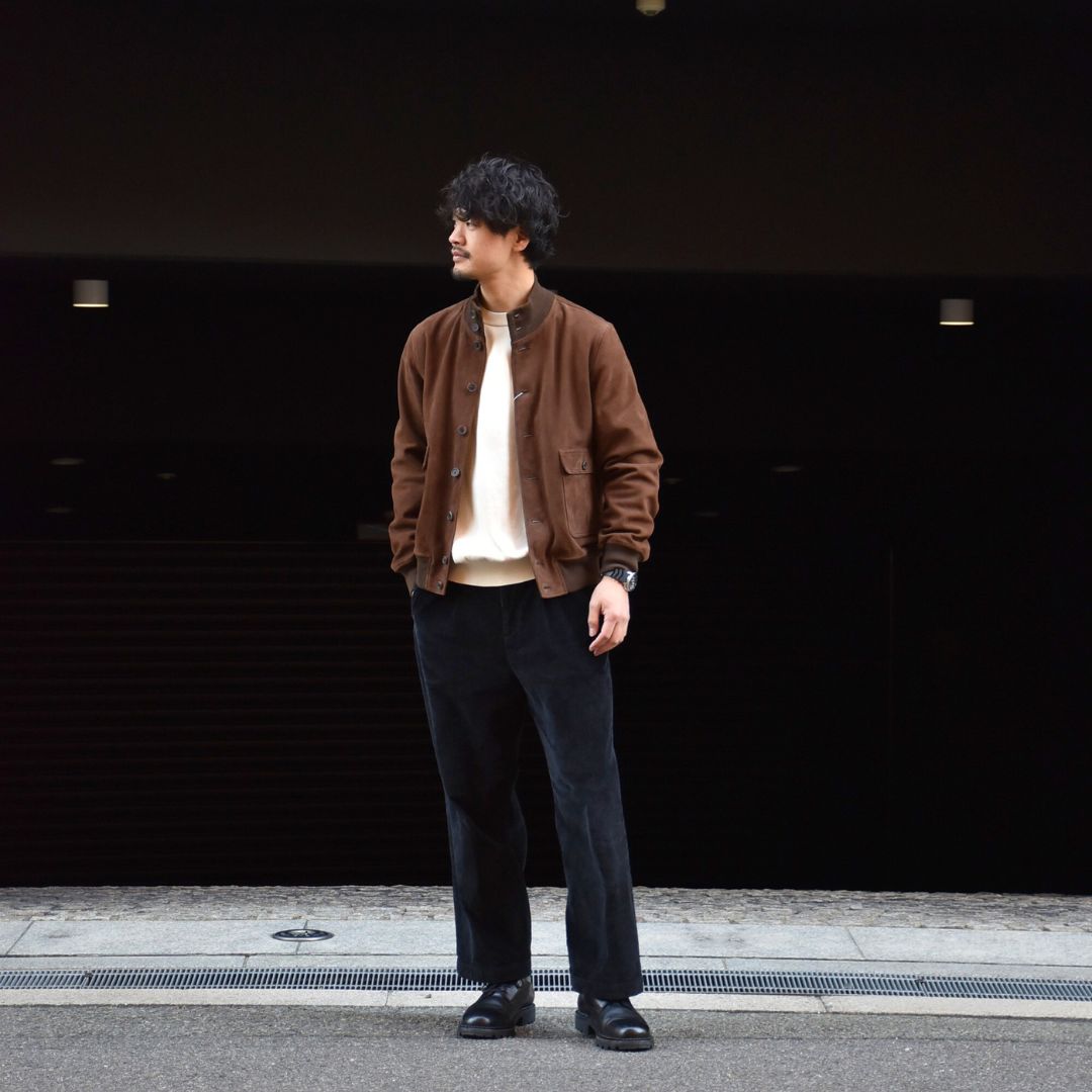 大人のA-1ジャケット。ブラウンスウェード - ZABOU BLOG