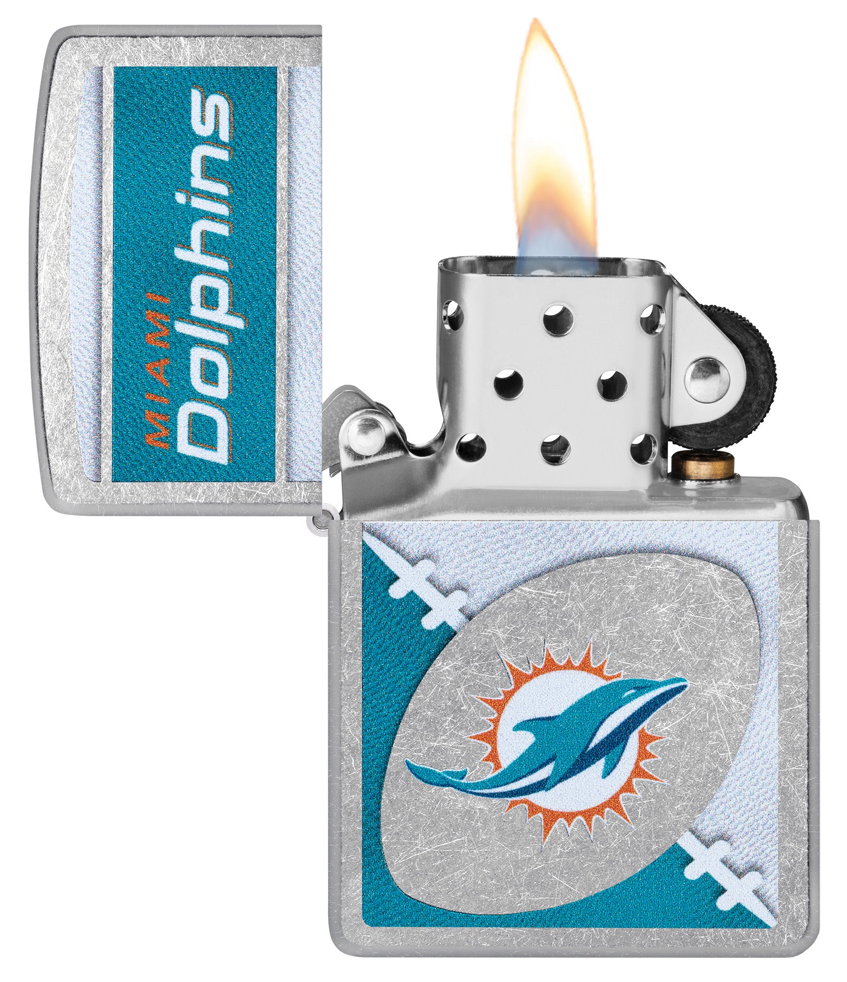 Zippo NFL Miami Dolphins Chrome Logo Design Street Chrome