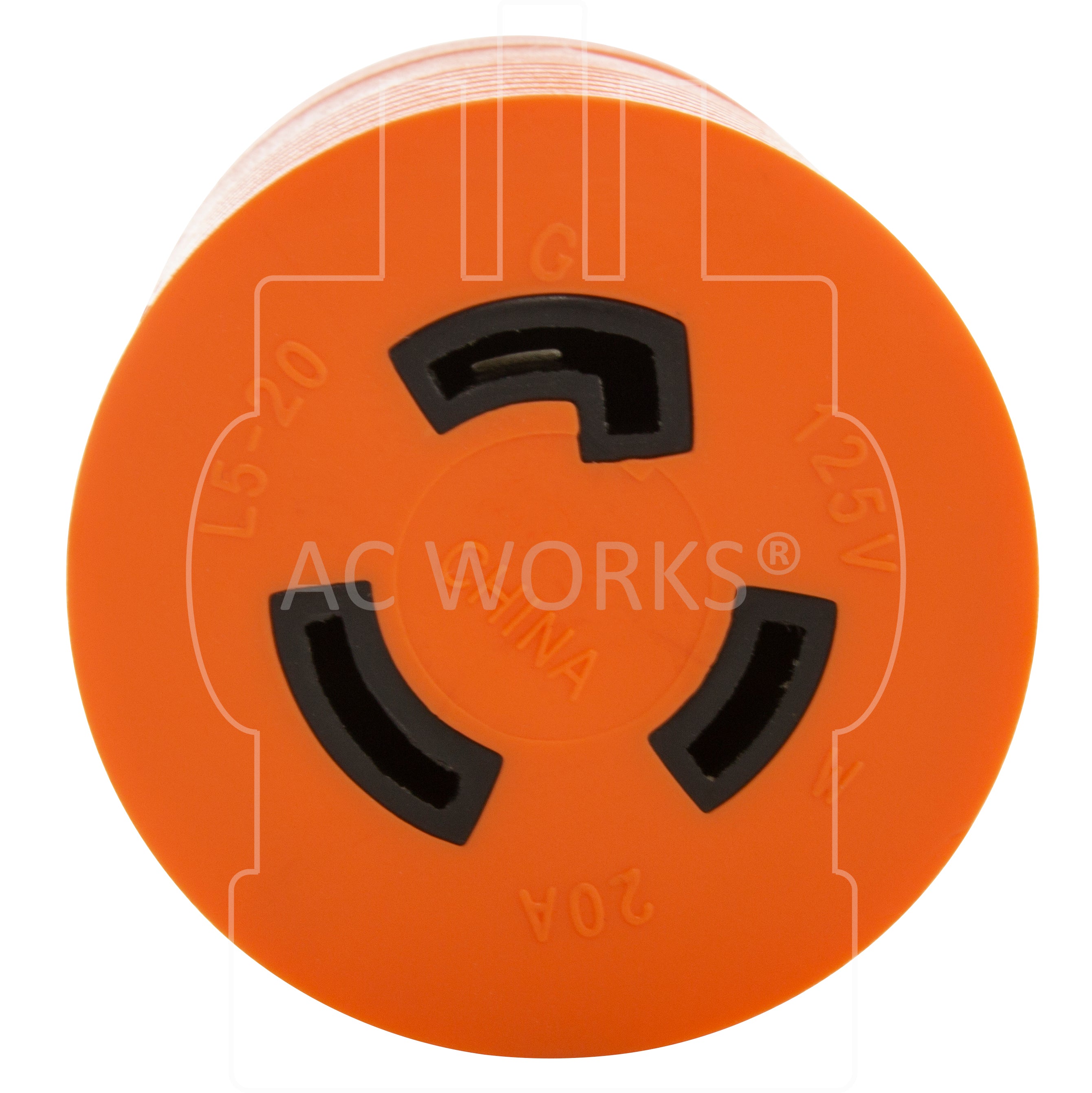 AC WORKS® Locking L14-20P 20A 4-Prong Male Plug to L5-20R 3-Prong