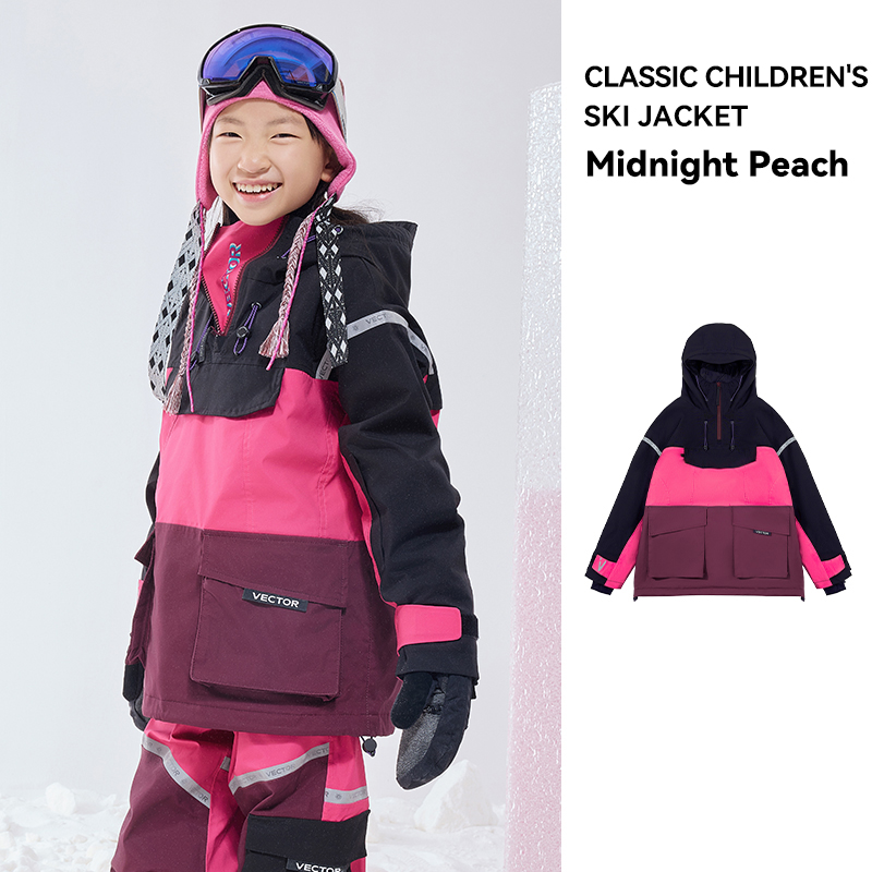 ベクトルスキーウェア子供フード付きセーター反射少年少女スキーウェア