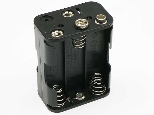 電池ボックス 単3×6本 Bスナップ・背中合わせ: ケース・ネジ・固定具