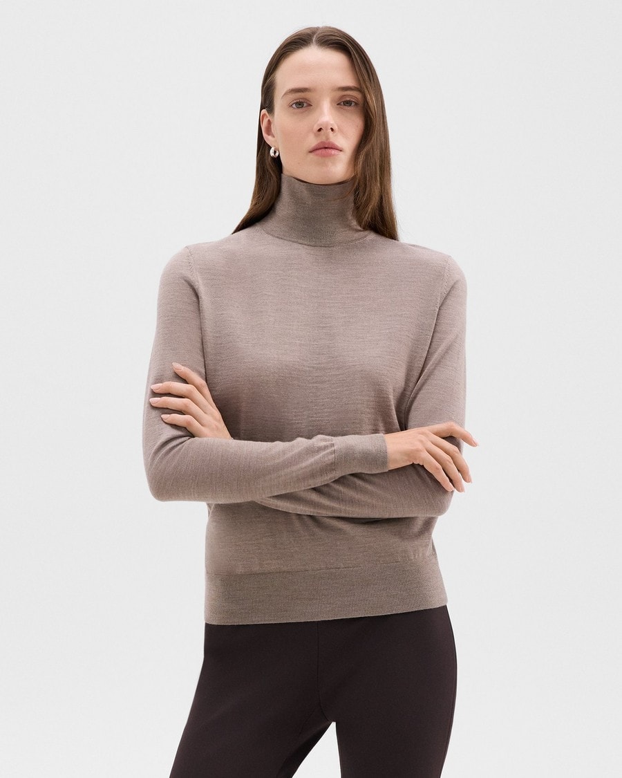 Turtleneck Sweater in Regal Wool | Women's Fine Merino Knit | Theory