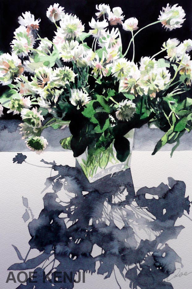 シロツメクサ｜WORKS - Flower｜水彩教室、絵画教室（奈良／大阪／東京