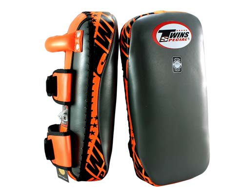Twins キックボクシング キックミット ブラック&オレンジ Lサイズの