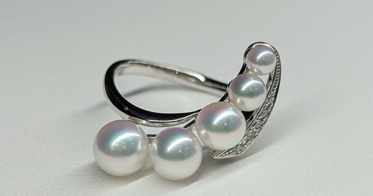 3～7ミリあこや真珠グラデーションK18ホワイトゴールドリング | 商品