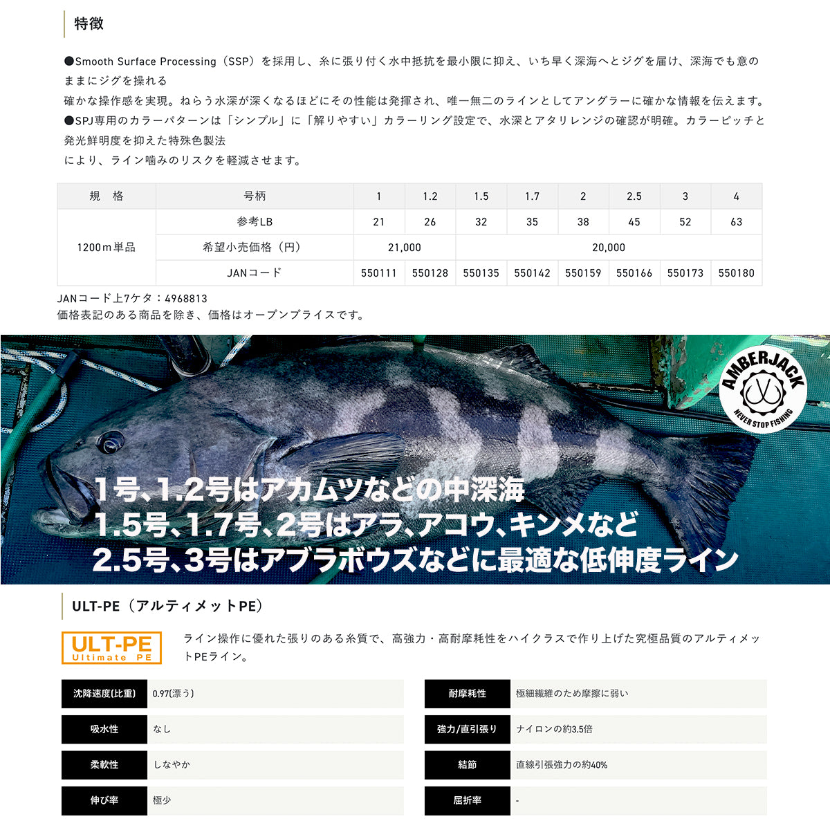 ジギング専用4本組ULT-PEライン 1200m ソルティメイト アメイザー×4