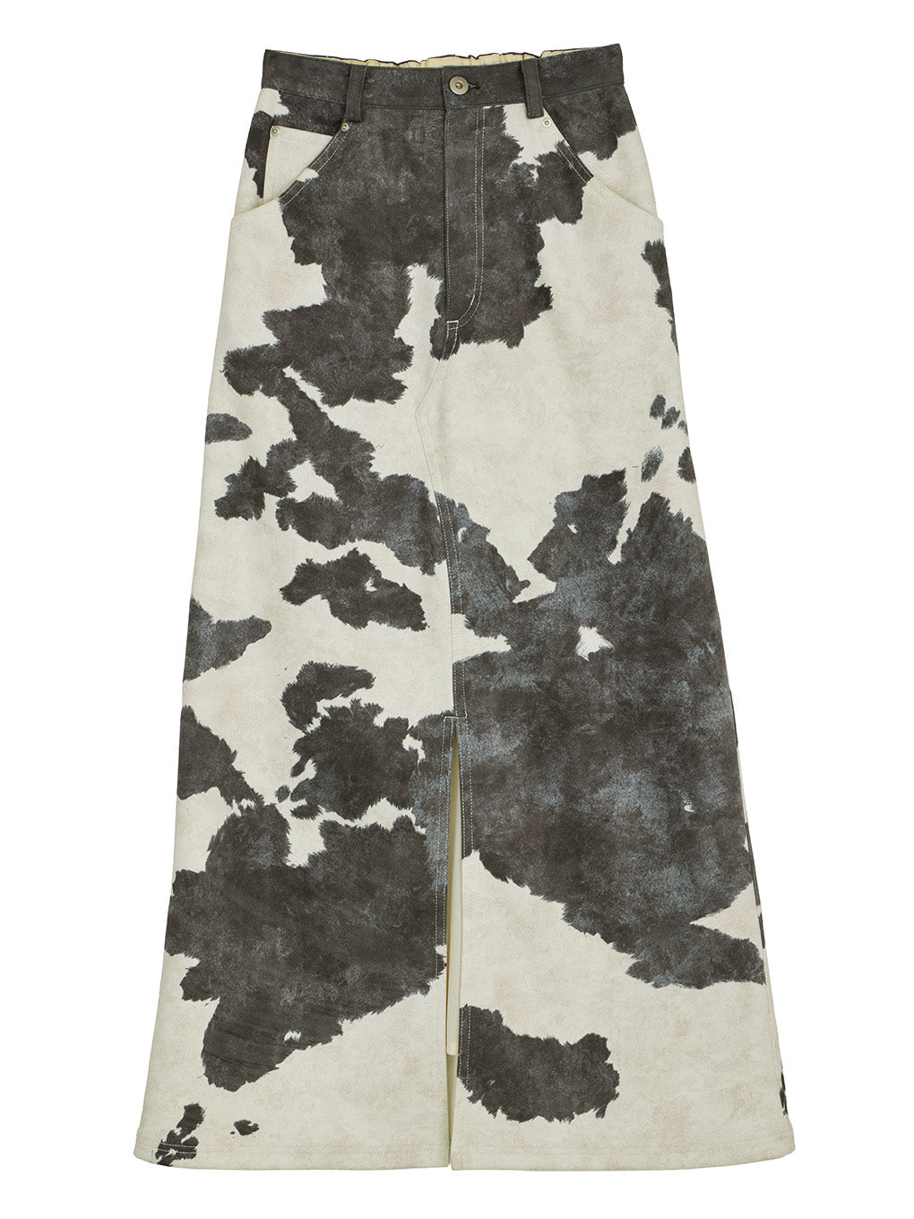 COW PATTERN SUEDE LIKE SKIRT