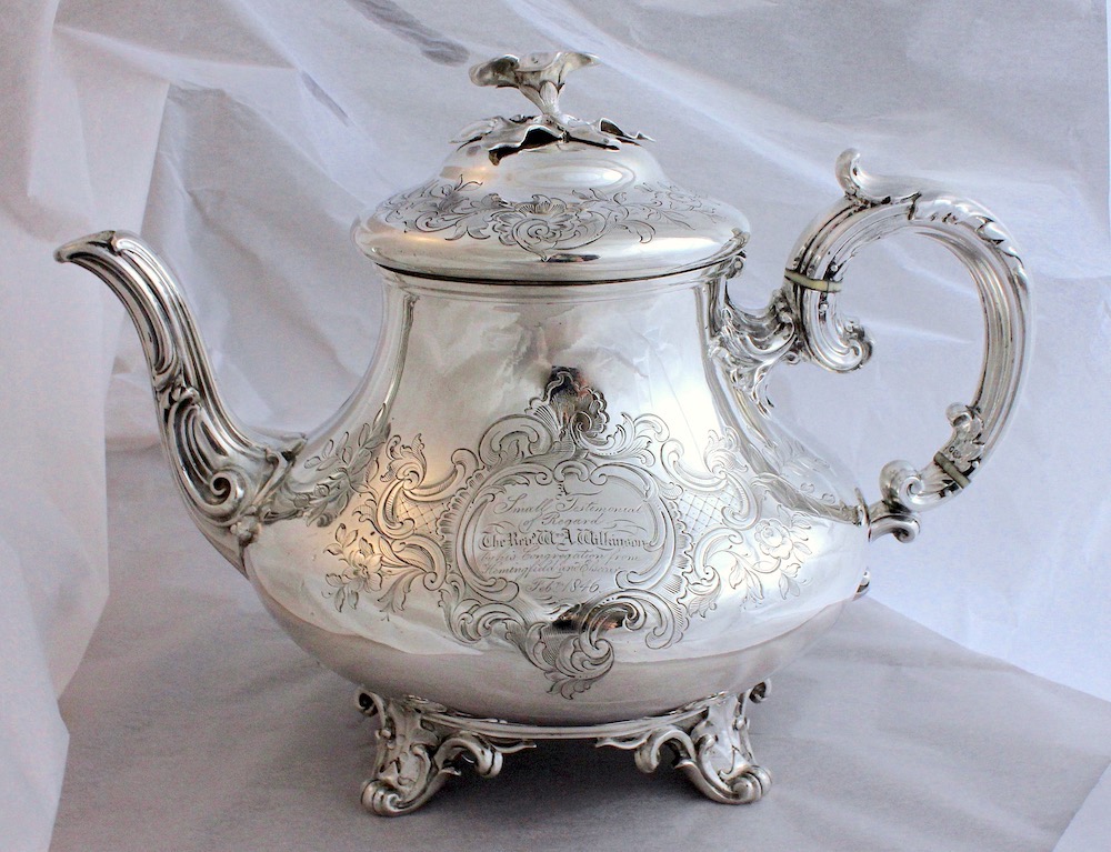 Sold：シルバーティーポットBarnard 1844年 | アリスアンティークス