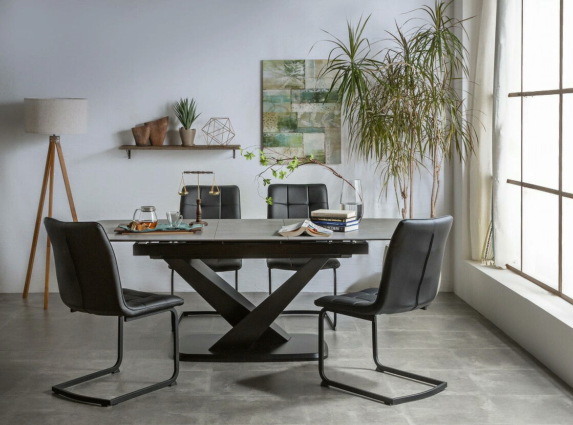 ダイニングテーブル セラミック 伸縮式 天板拡張 4人掛け 6人掛け 8人