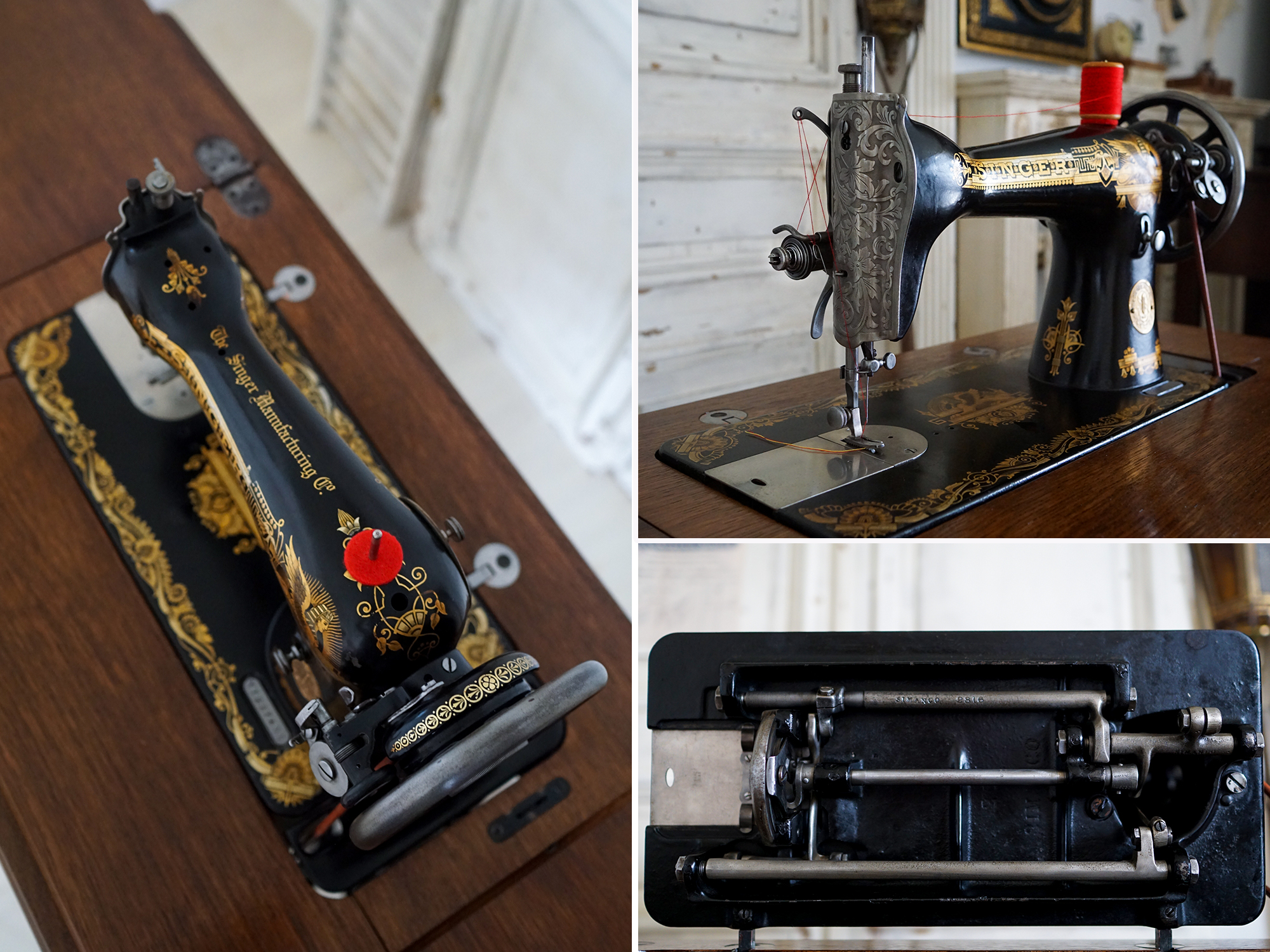 Singer 15K アンティーク足踏みミシンの魅力と実用性 - アンティーク