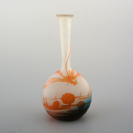 エミール・ガレ「蜻蛉文つる首花瓶」《アンティックかとう》