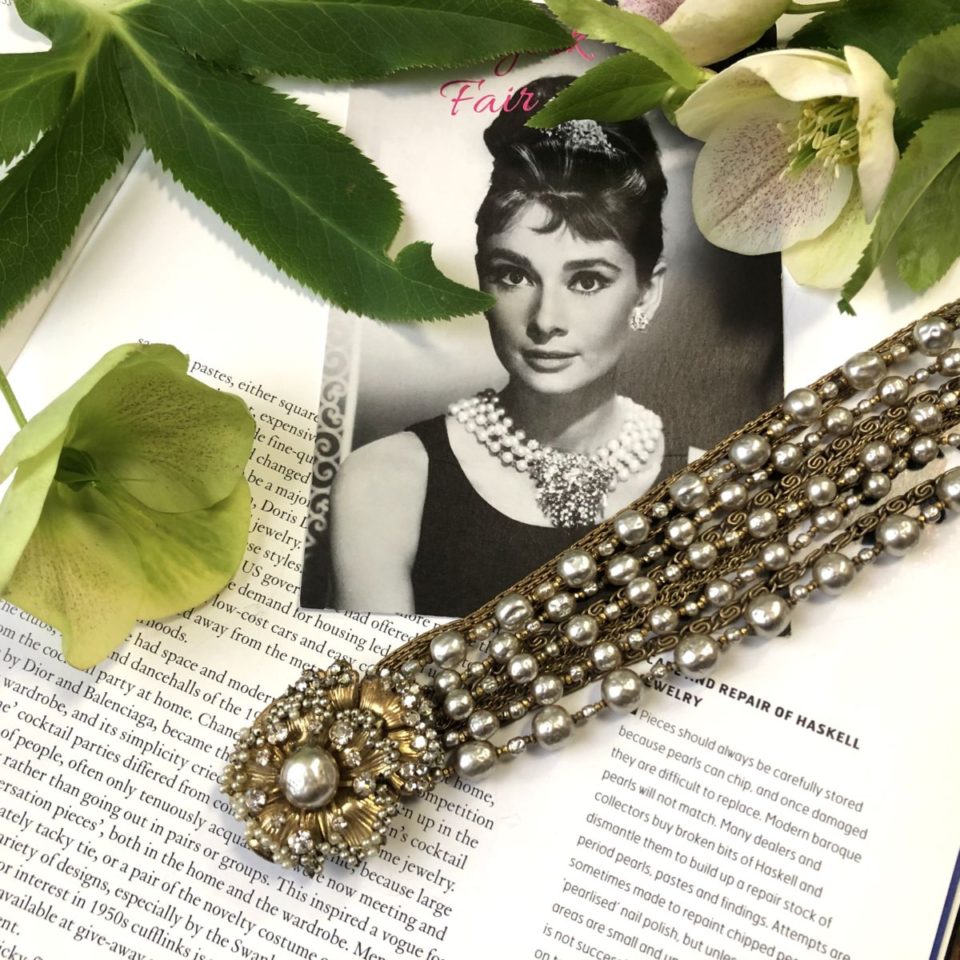 ミリアム・ハスケル「パール・ゴールド 花型ブレスレット