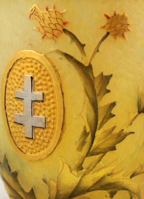 ドーム・ナンシー「ロレーヌ十字とアザミ文 リキュールグラス