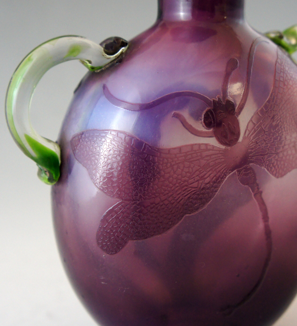 ドーム・ナンシー「蜻蛉文 耳付花瓶」《アンティックかとう》