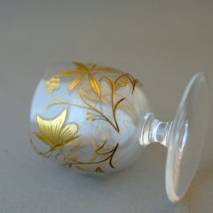 Y2590-7 オールドバカラ 金彩装飾 ステムグラス 高さ13.5㎝ 豪華金彩