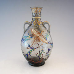 エミール・ガレ「昆虫と草花文 花瓶」《アンティックかとう》