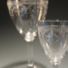 オールドバカラ「ワイングラス：レース文ポートワイングラス