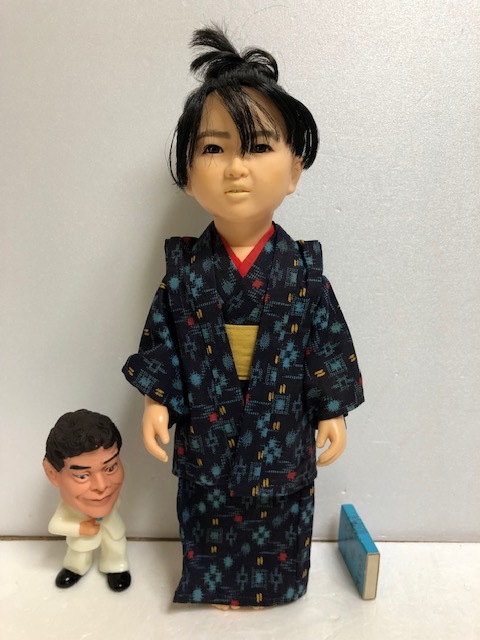 大型☆おしん☆昭和レトロ ソフビ人形 33．5cm 270g 当時物