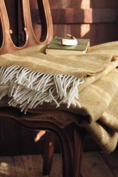 アンティークウールブランケット チェック柄 BRONTE TEEDS