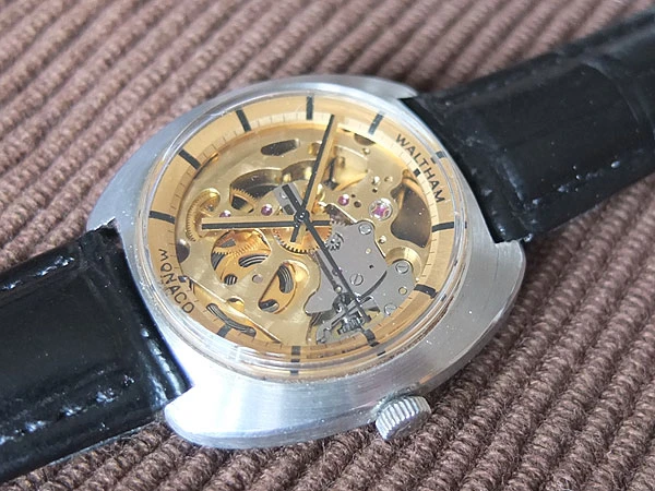 HB-0256| ウォルサム モナコ WALTHAM MONACO 両面スケルトン 17石 手巻