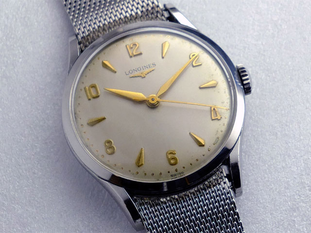 ロンジン ビンテージ 名機 Cal.12.68ZS 手巻き ロンジン10KGFメッシュ
