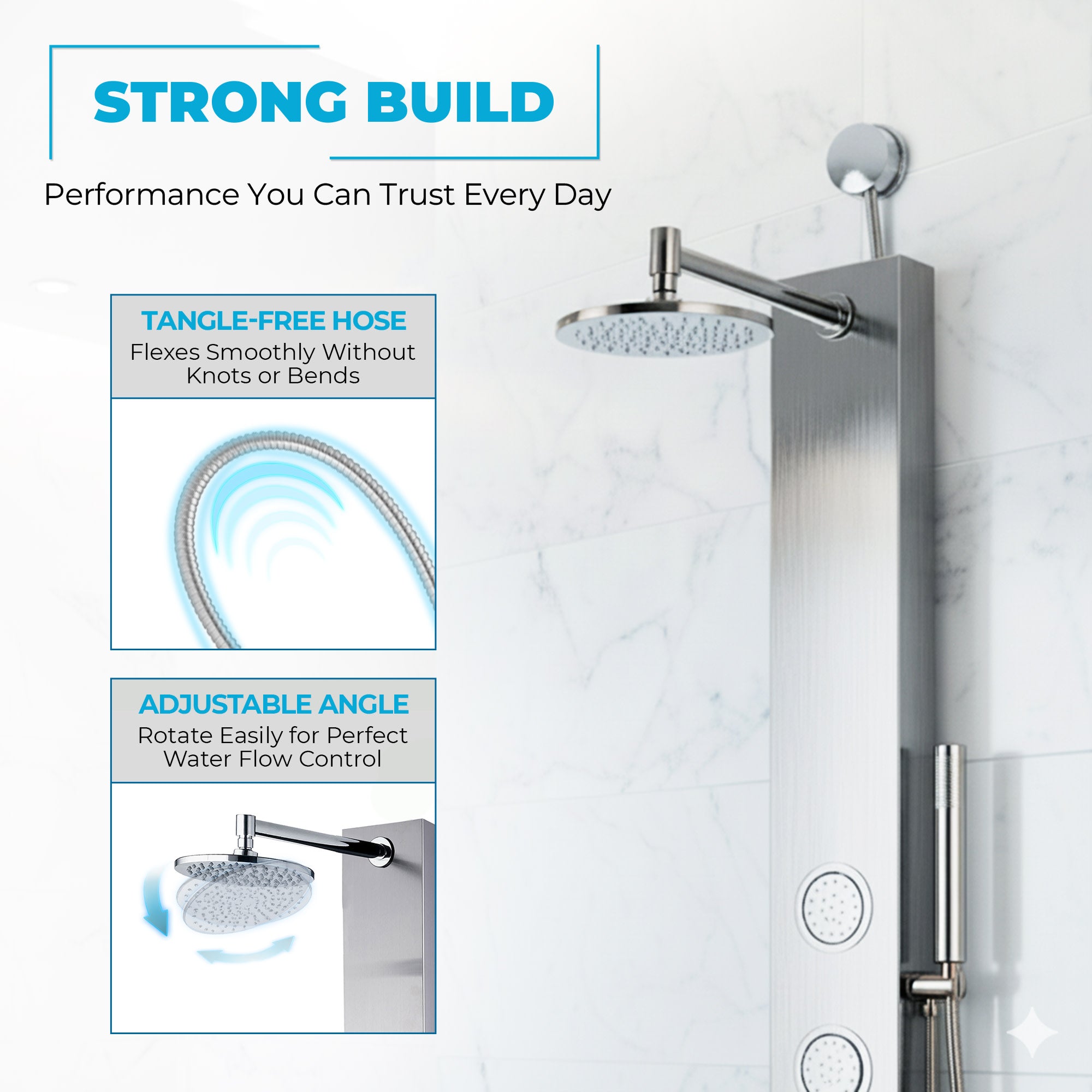 SP-AZ080PRX - ANZZI Beverly Series 43 in. 3-Jetted Shower Tower