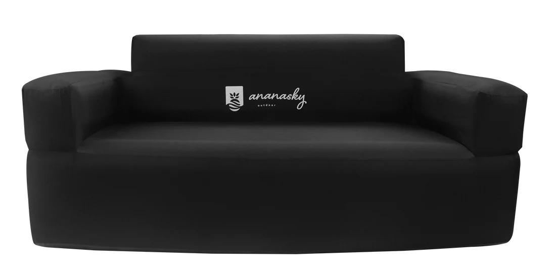 キャンプエアーソファー2人掛け(黒、ベージュ、グレー) 充電式電動