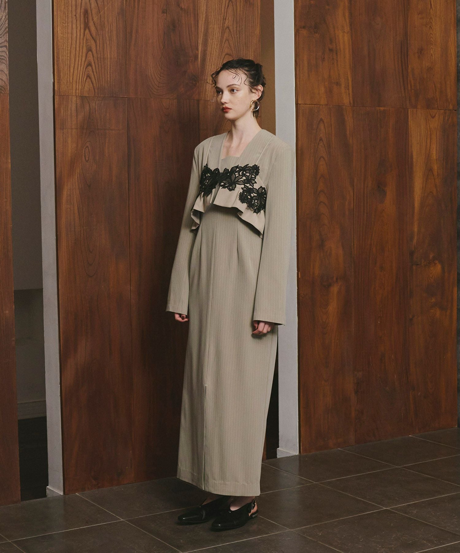 pinstripe tailored bustier dress | ANDRESD