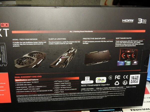 ASCII.jp：搭載メモリーがGDDR6 4GBのASUS製Radeon RX 5500 XT