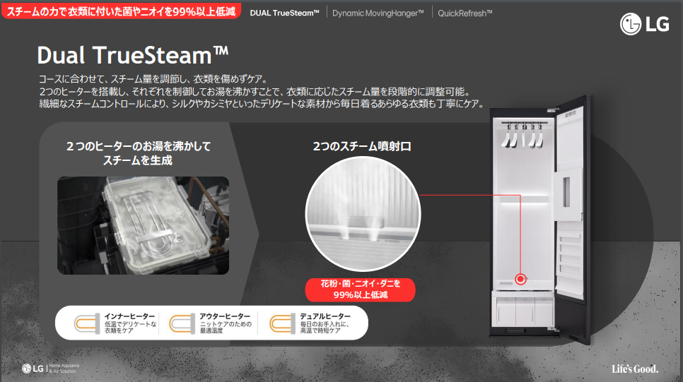 衣服のニオイ、シワとはおさらば！ LG、衣類ケア家電の最新製品「The