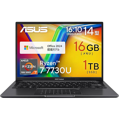 Ryzen 7・16GB・1TBにOffice 2024付き。ASUS Vivobook 14（Amazon限定