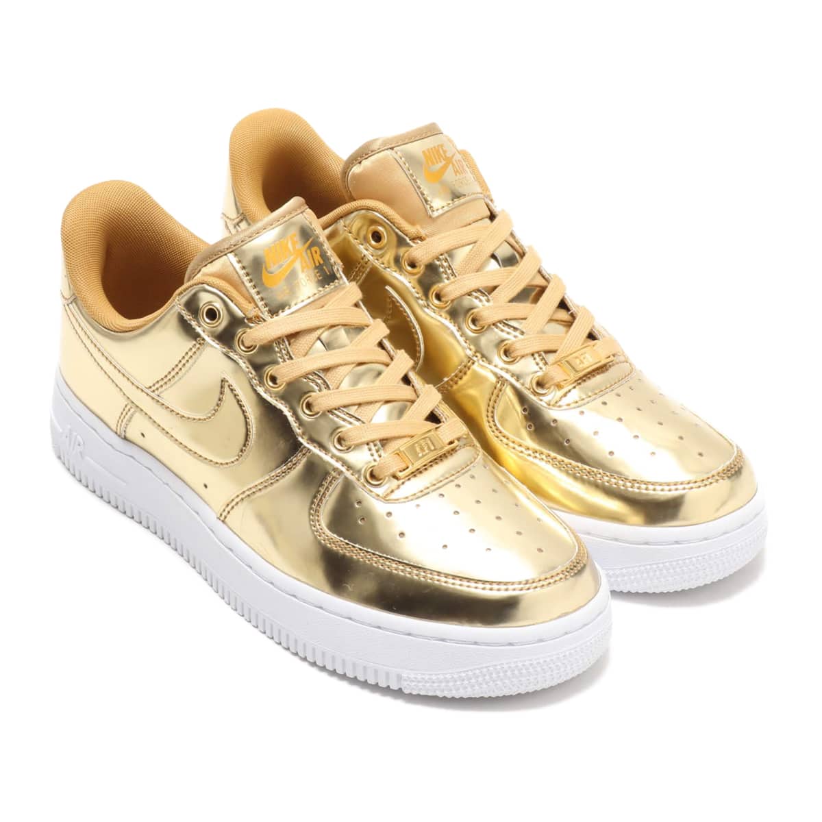 NIKE W AIR FORCE 1 SP METALLIC GOLD/CLUB GOLD-WHITE 19HO-S（ナイキ