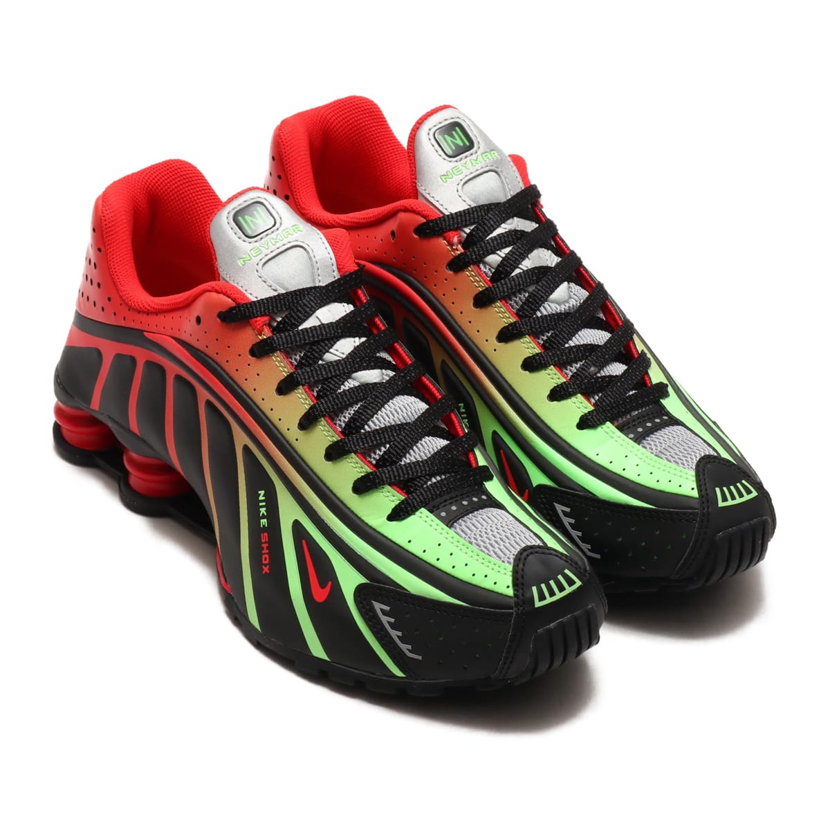 NIKE SHOX R4 / NEYMAR JR. BLACK/CHALLENGE RED-METALLIC SILVER 19SU