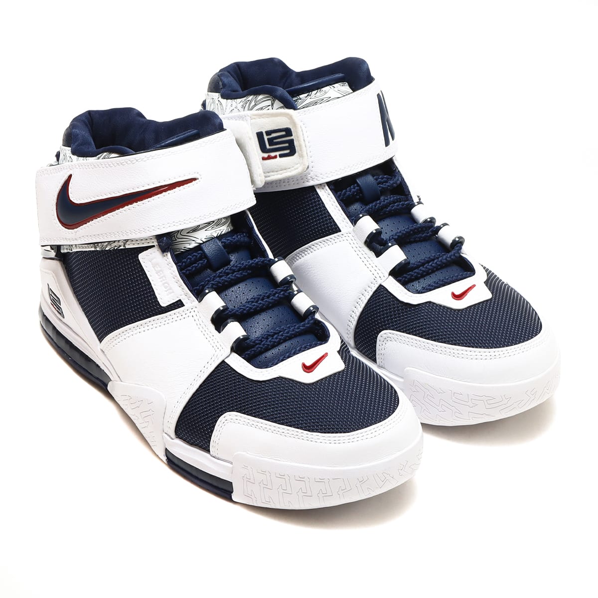 NIKE ZOOM LEBRON II WHITE/MIDNIGHT NAVY-VARSITY CRIMSON 22FA-S
