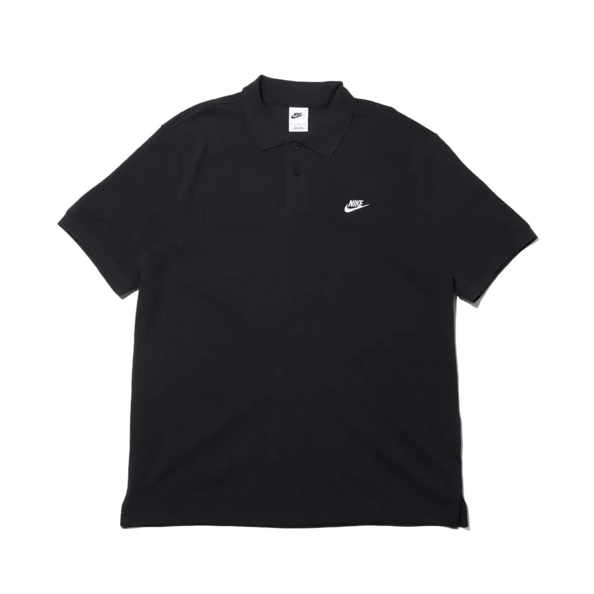 NIKE AS M NK CLUB SS POLO PIQUE BLACK/WHITE（ナイキ クラブ ピケ S