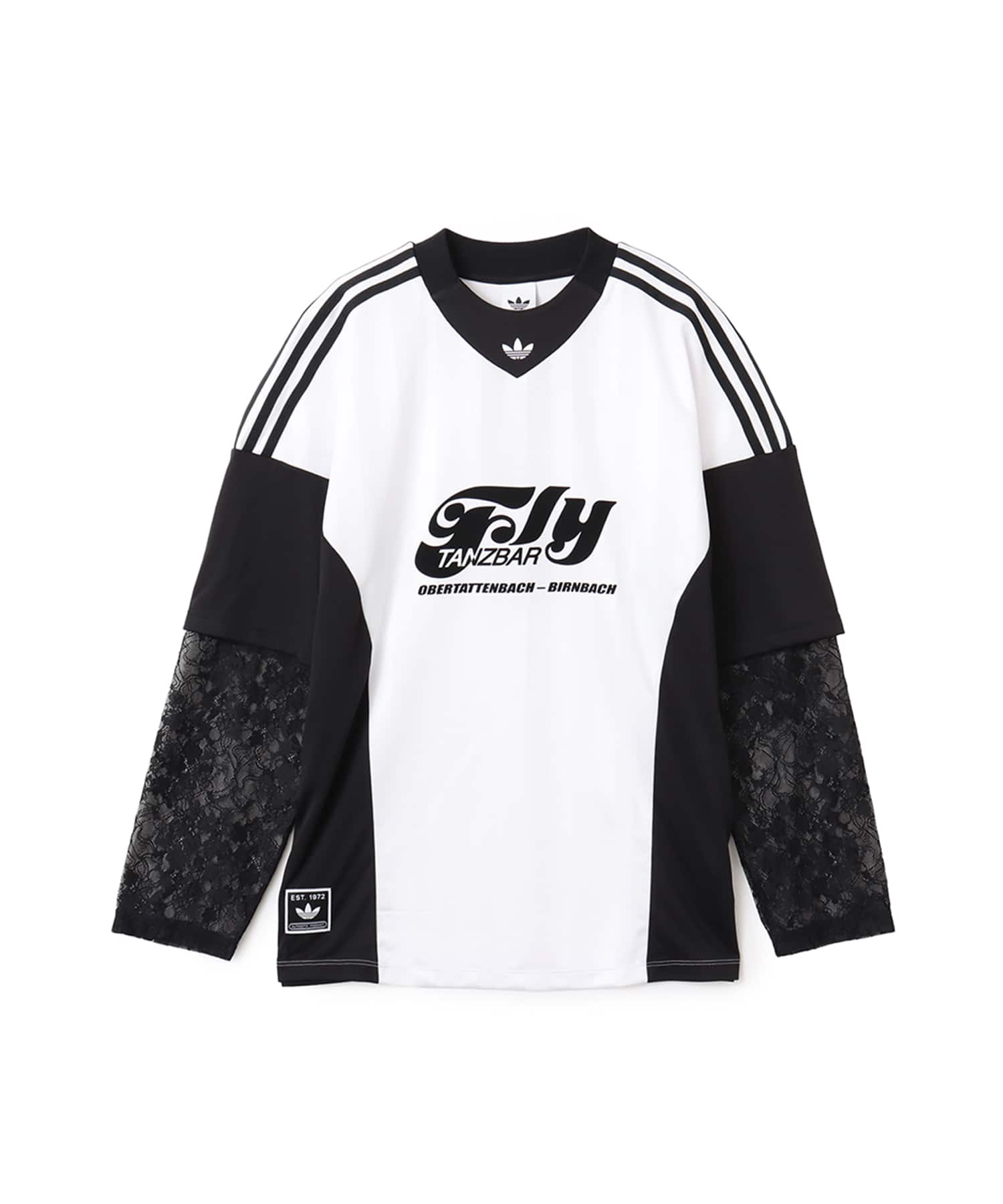 adidas LONGSLEEVE LACE JERSEY ホワイト/ブラック（アディダス ロング
