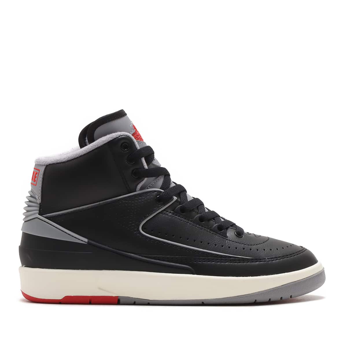 JORDAN BRAND AIR JORDAN 2 RETRO (GS) BLACK/CEMENT GREY-FIRE RED