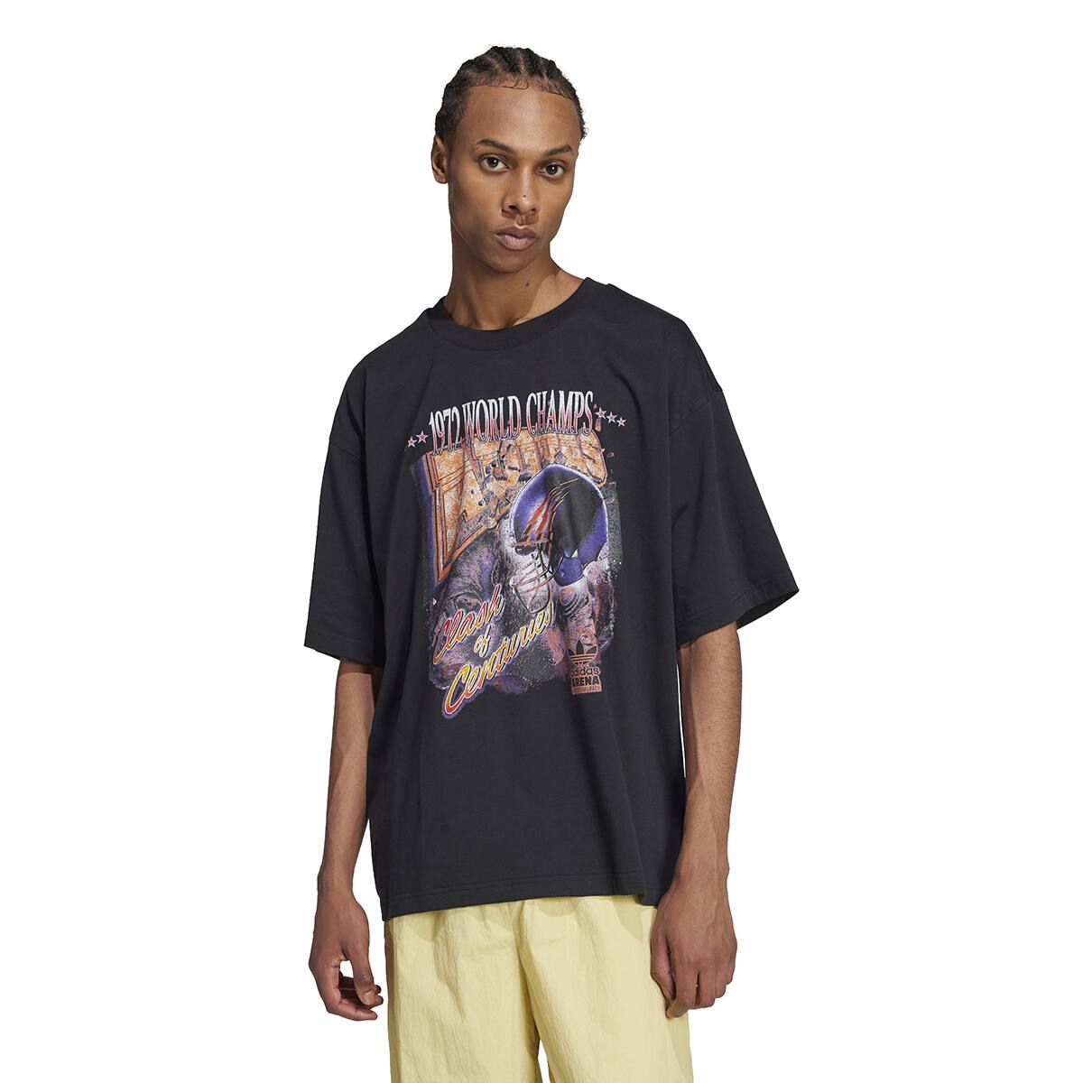 adidas GRAPHIC SHORT SLEEVE TEE ブラック（アディダス グラフィック