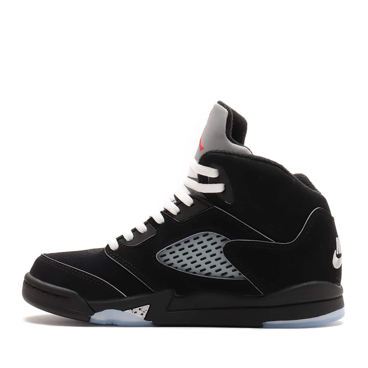 JORDAN BRAND JORDAN 5 RETRO OG (PS) BLACK/WHITE-METALLIC SILVER